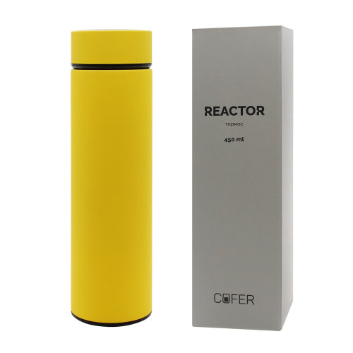 Термос Reactor софт-тач с датчиком температуры, желтый