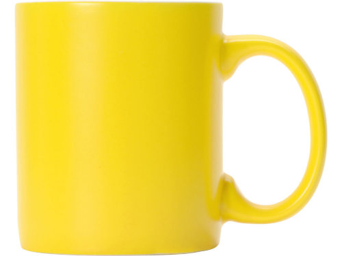 Матовая кружка Марко базовой формы, цветная снаружи, белая внутри, желтый (P)