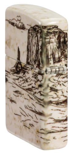 Зажигалка ZIPPO Western Design с покрытием 540 Matte, латунь/сталь, белая, 38x13x57 мм