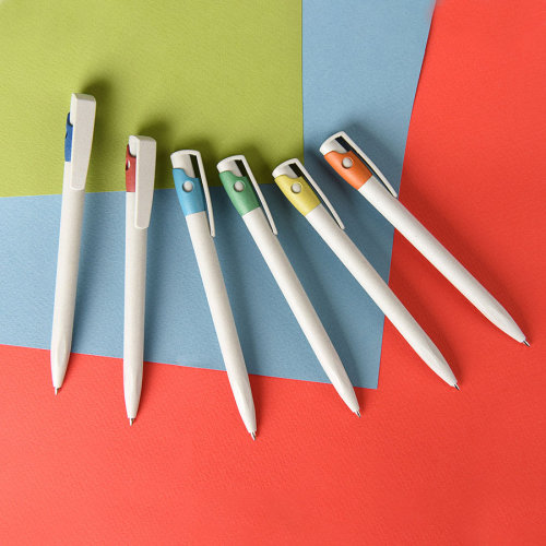 Ручка шариковая из экопластика KIKI ECOLINE, рециклированный пластик (серый, оранжевый)