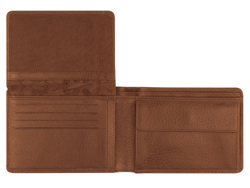 Бумажник Mano Don Montez, натуральная кожа в коньячном цвете, 12,8 х 9 см