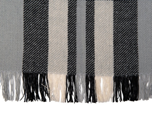 Плед Liner с бахромой, 140*205 см., серый с черным