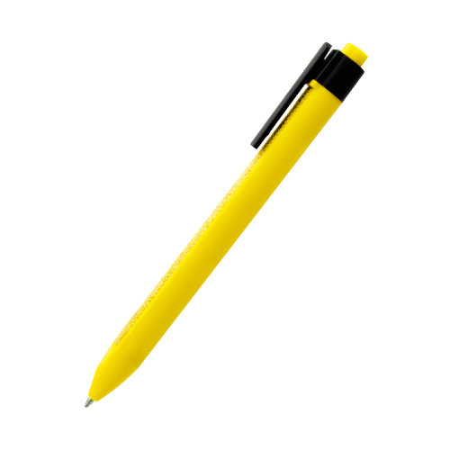 Ручка пластиковая с текстильной вставкой Kan, желтая