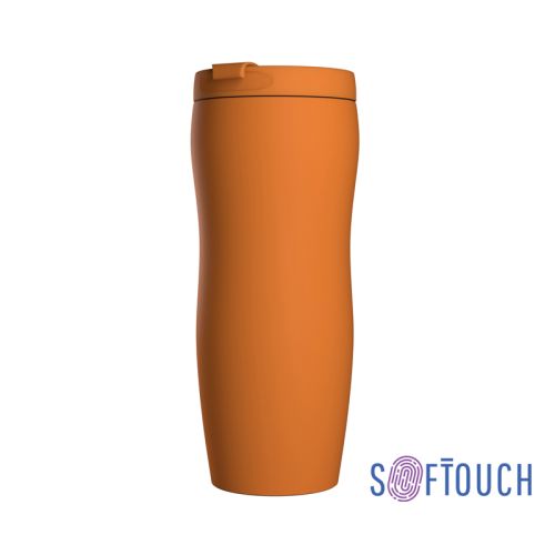 Термостакан "Монтана" 400 мл, покрытие soft touch, оранжевый