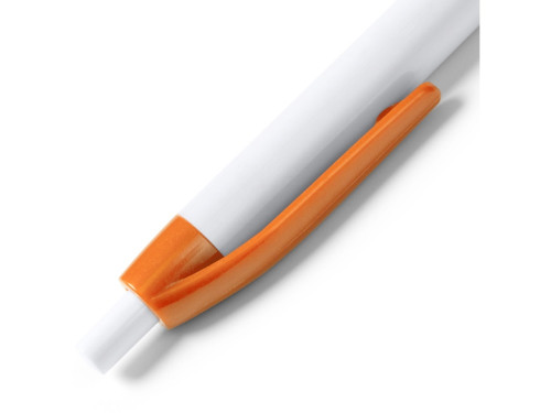 Ручка пластиковая шариковая HINDRES, белый/апельсин