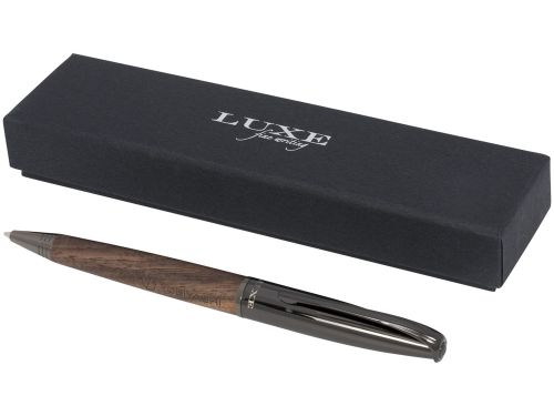 Шариковая ручка с деревянным корпусом Loure, черный/коричневый