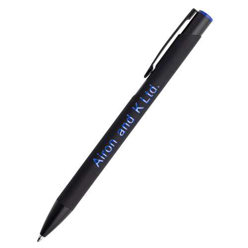 Ручка металлическая Саншайн софт-тач (цветная гравировка), синий