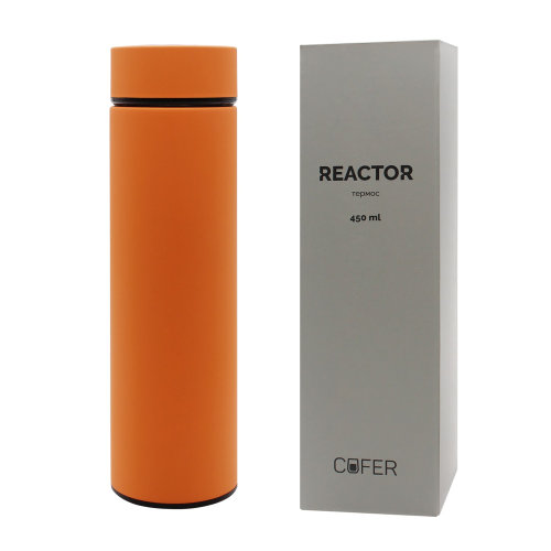 Термос Reactor софт-тач с датчиком температуры, оранжевый