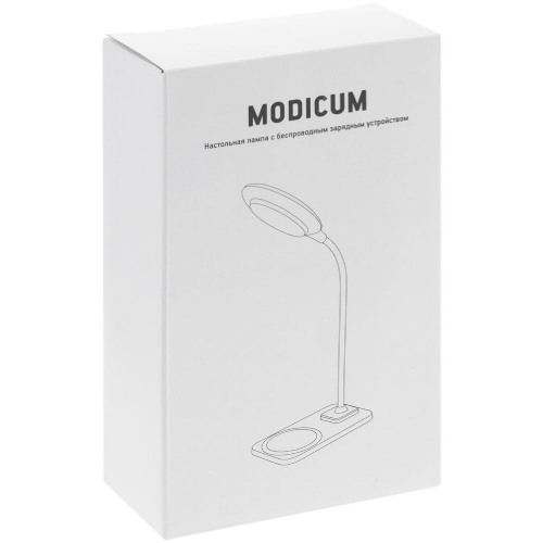 Настольная лампа с беспроводной зарядкой Modicum, белая