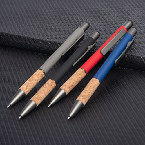 Ручка шариковая FACTOR GRIP со стилусом (черный, бежевый)