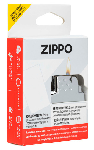 Газовый вставной блок для широкой зажигалки Zippo, одинарное жёлтое пламя, нержавеющая сталь