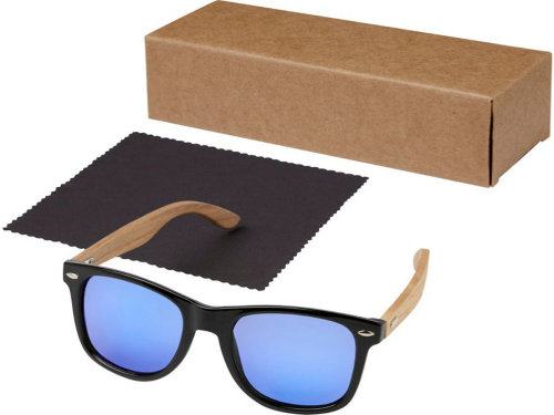 Hiru, зеркальные поляризованные солнцезащитные очки в оправе из переработанного PET-пластика/дерева в подарочной коробке, дерево