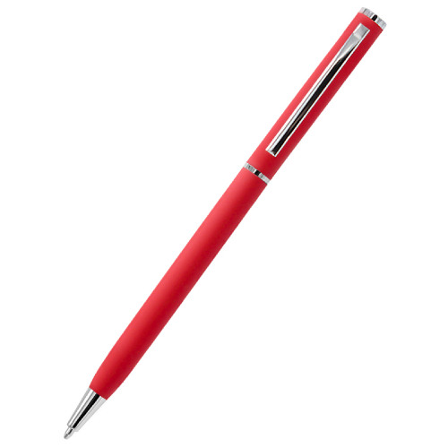 Ручка металлическая Tinny Soft софт-тач, светло-красная