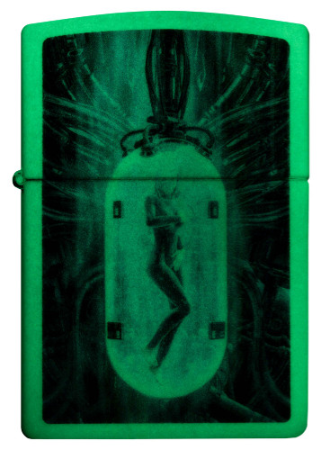 Зажигалка ZIPPO Woman in Tube с покрытием Glow In The Dark Green, латунь/сталь, белая, 38x13x57 мм