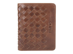 Портмоне для кредитных карт Mano Don Luca, натуральная кожа в коньячном цвете, 8,5 х 11 см