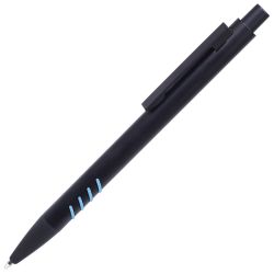 Ручка шариковая с грип-вставками TATTOO (тёмно-серый, голубой)
