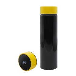 Термос Reactor duo black с датчиком температуры, черный с желтым
