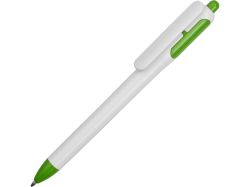 Ручка шариковая с белым корпусом и цветными вставками, белый/зеленый