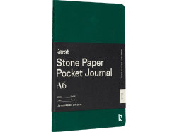 Карманная записная книжка-блокнот с мягкой обложкой Karst® формата A6, листы без линования, темно-зеленый