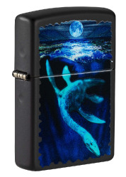 Зажигалка ZIPPO Lock Ness с покрытием Black Light, латунь/сталь, черная, матовая 38x13x57 мм
