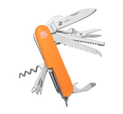Нож перочинный Stinger, 89 мм, 15 функций, материал рукояти: АБС-пластик (оранжевый), в блистере