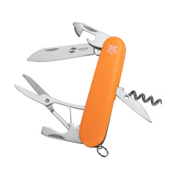 Нож перочинный Stinger, 90 мм, 11 функций, материал рукояти: АБС-пластик (оранжевый), в блистере