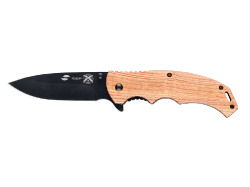 Нож складной Stinger, 120 мм, (чёрный), материал рукояти: дерево/сталь (коричневый)