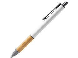 Ручка шариковая PENTA металлическая с бамбуковой вставкой, белый