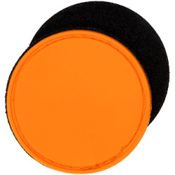 Лейбл из ПВХ с липучкой Menteqo Round, оранжевый неон