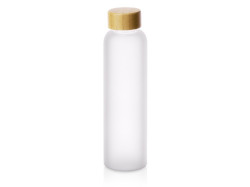 Стеклянная бутылка с бамбуковой крышкой Foggy, 600мл, серый Cool gray 7C