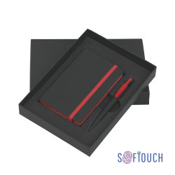 Набор подарочный "Таранто", покрытие soft touch#, черный с красным