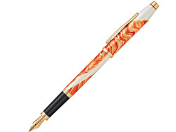 Перьевая ручка Cross Wanderlust Antelope Canyon, перо тонкое F, белый, оранжевый