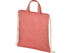 Рюкзак со шнурком Pheebs из 210 г/м2 переработанного хлопка, красный меланж