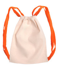 Мешок для обуви / Летний легкий рюкзак LETO, бежевый с оранжевыми лямками