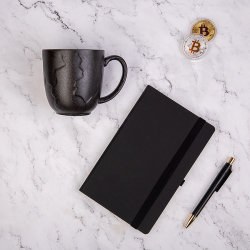Набор подарочный BLACKNGOLD: кружка, ручка, бизнес-блокнот, коробка со стружкой (чёрный)