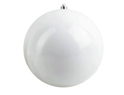 Ёлочный шар 100 мм, белый глянец