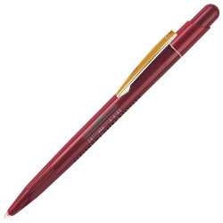 MIR, ручка шариковая с золотистым клипом, бордо, пластик/металл (бордовый, золотистый)