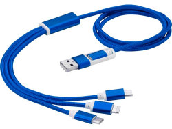Универсальный зарядный кабель 3-в-1 с двойным входом, синий